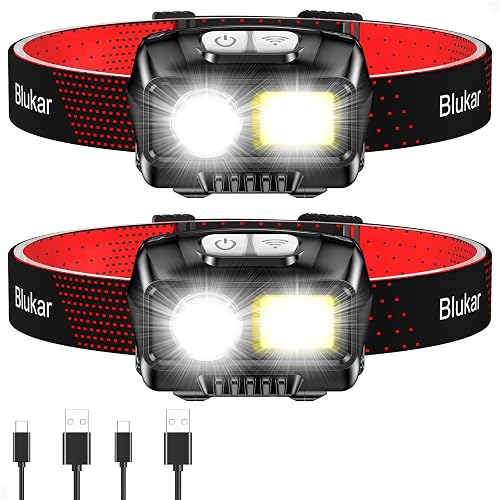 Linterna frontal recargable Blukar, pack de 2
